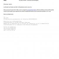 Courriel de la sénatrice Catherine Morin Desailly