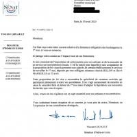 Courriel du sénateur Vincent Louault